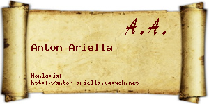 Anton Ariella névjegykártya